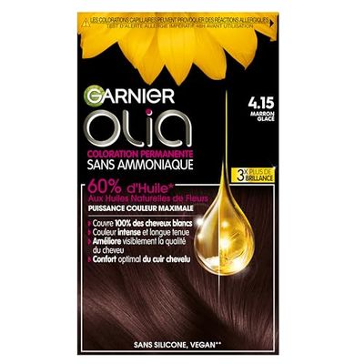 Coloração permanente Garnier-Olia à base de óleo, sem amoníaco, cor castanha