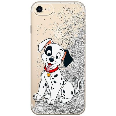 ERT GROUP mobiltelefonfodral för Apple Iphone 7/8/ SE 2/ SE 3 originalt och officiellt licensierat Disney mönster Dalmatian 006, med glitter overflow-effekt