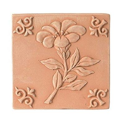 IDEE NATALE :PANNELLI IN TERRACOTTA (SET DI 5 PEZZI) : PEONIA (2 PEZZI) CM.14X14; VISCHIO (1 PEZZO) CM. 20X18; ROSONE FIORE(2 PEZZI) DIAMETRO CM. 18, PROF. CM. 2,5