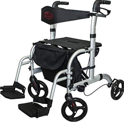 Antar AT51005 Aluminium Transport Rollator 9.80 kg, Black