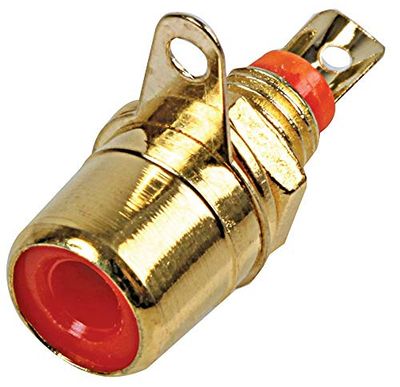 PRO SIGNAL PSG08594 RCA Phono Chassis Mount Socket, Red, Gold Plated