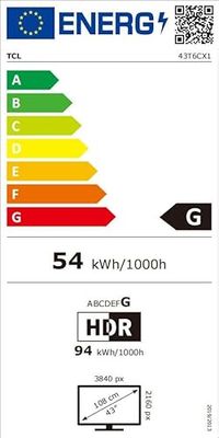 TCL 43T6C 43” QLED 4K HDR Fire TV (Smart TV med Dolby Vision & Atmos, HDR10+, Tryck & Fråga Alexa)