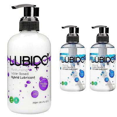 Lubido Hybrid Paraben Free Moisturising Creamy Gel Lube – 250ml & Original Water Based Paraben Free Intimate Gel Lube – 250ml (Pack of 2)