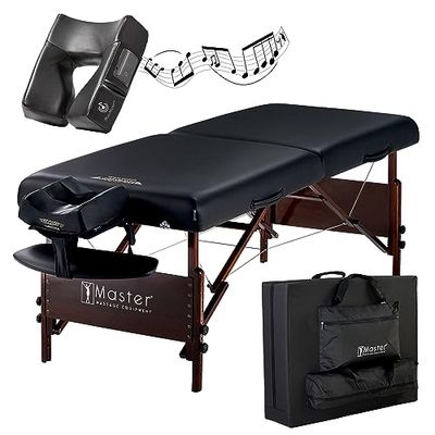 Master Massage Panca per Massaggi Pieghevole in Legno con Cuscino Musicale Altoparlante, 76cm