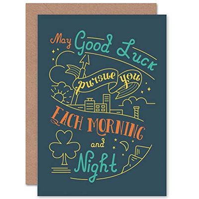 Wee Blue Coo CARD GREETING QUOTE MOTIVATION GOOD LUCK TOAST IRELAND