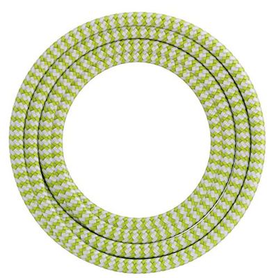 Calex 60 W 250 V - Cordon enroulé en tissu - Vert citron et blanc - Longueur : 1,5 m