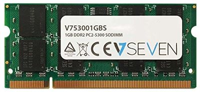 V7 V753001GBS V7 1GB DDR2 PC2-5300 667Mhz SO DIMM Notebook módulo de memoria - V753001GBS, verde