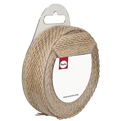 Rayher 55703505 - Nastro di iuta 2,5 cm, rotolo da 4 m, colore: Naturale