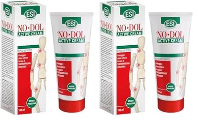 ESI - No-Dol Active Cream, Crema a Base di Artiglio del Diavolo, Arnica, Aloe Vera e Glucosamina, Allevia Fastidio e Rigidità Articolare, Clinicamente Testato, Senza Parabeni, 100 ml (Confezione da 2)