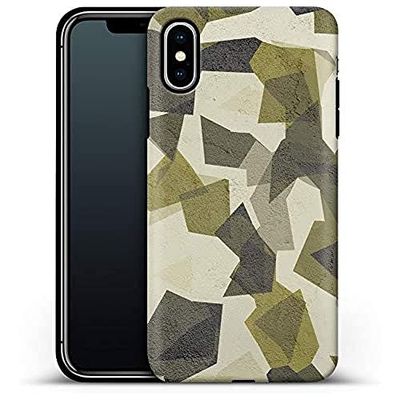 Premium mobiltelefonfodral geometrisk camo grön Apple iPhone XS Max
