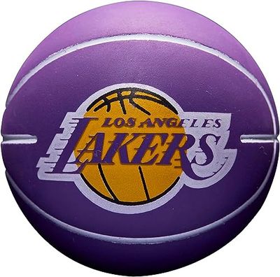 Wilson Basketball, NBA Dribbler, Los Angeles Lakers, utomhus och inomhus, storlek: Barnstorlek, lila, ungdom