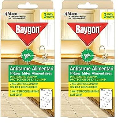 Baygon Antitarme Alimentari, Protezione per la Cucina, Confezione da 6 unità, Efficace fino a 8 Settimane