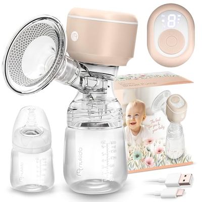Nukido Elektrische borstkolf, 3 modi, draagbaar, led-display, BPA-vrij, siliconen, beige-wit