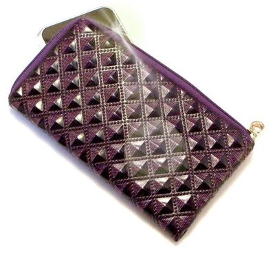 'PhoneMate – étendue fermeture éclair Sac matelassé "Princesse" Support pour téléphone avec "Partie de la Bracelet Bleu brillant pour Philips x500. poche avec fermeture éclair/bol/Case/Cas unique avec sangle pour l'épaule et la sangle, Violet, pour téléphone portable et cartes de crédit