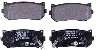 HELLA PAGID 8DB 355 009-341 Conjunto de pastilhas de travão - T1238 - Espessura: 13 mm - Sistema de travagem: Sumitomo - preparado para indicador desgaste - por exemplo. KIA