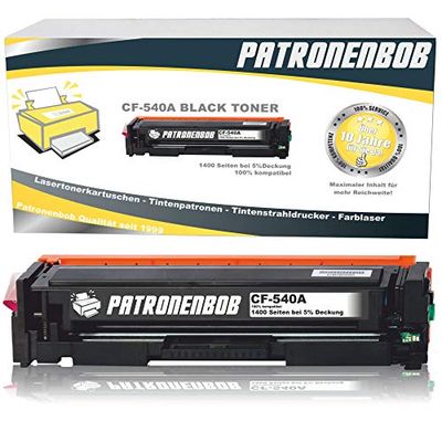 Patronenbob® XL toner zwart compatibel met HP CF540A-CF543A voor Color Laserjet Pro M-280nw M-281fdn M-281fdw M-254nw M-254dw - 203A