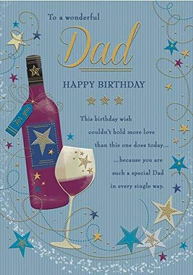 Piccadilly Greetings Birthday Card Dad - 10 x 7 inches,pink