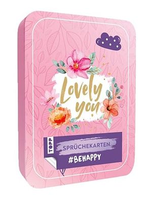 Lovely You - Sayings Cards BeHappy: Metal Tin with 40 Sayings Cards for Wishes, Dreams and Happiness