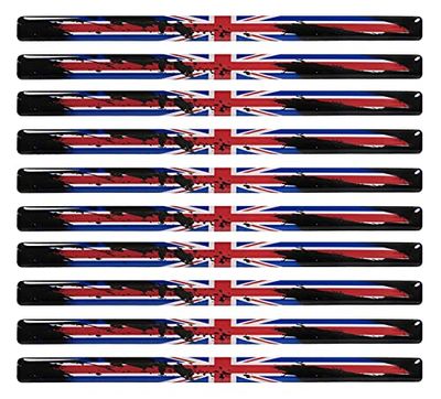 BIKE-label Union Jack 300551VE - Adesivi 3D, 10 pezzi, 150 x 10 mm