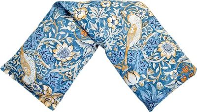 Vagabond Strawberry Thief William Morris Wheat Wrap - Blue - English Style - Headache, Stress, Tension Relief - 47cm