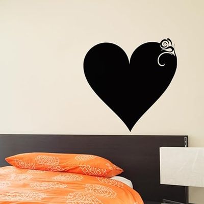 Ambiance - Adhesivo decorativo para pared, diseño de corazón clásico, 40 x 40 cm, color negro