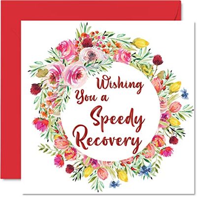 Get Well Soon Cards for Men - Wishing You A Snel Herstel - Get Well Cards voor vrouwen, Get Well Soon, 145mm x 145mm Get Well Wenskaarten voor Beste Vriend Broer Zuster Werk Collega