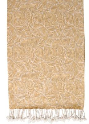 Atout Ciel Telo Mare, Fouta Stampato con Franges, 90 x 180 cm, Giallo