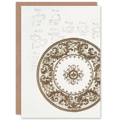 Artery8 Noritake Factory Japanese Art Card Vintage Filigree Design For Plate