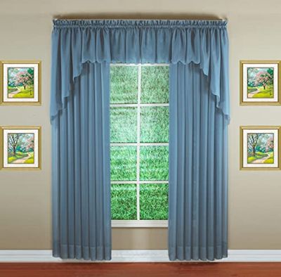 Today's Curtain Emelia - Panel de Gasa Original de 72 Pulgadas, Azul cuña, 60 Pulgadas de Ancho x 72 Pulgadas de Largo