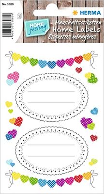 HERMA 3080 - Pegatinas de regalo (45 pegatinas, papel, mate), autoadhesivas, permanentes, para cumpleaños, Navidad y decoración, multicolor