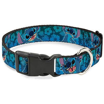 Buckle Down Punto de Expresiones/Hibisco Collage Greenblue Fade plástico Clip Collar