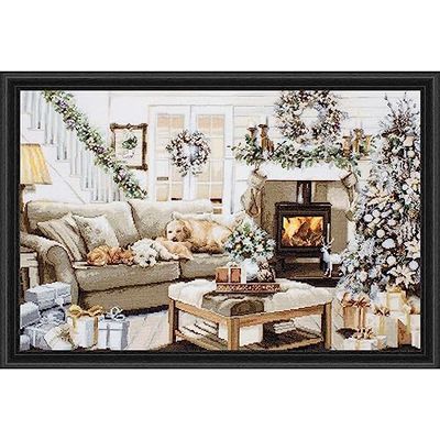 Luca-S Kit point de croix Rêver d'un Noël blanc B2393 50 x 34 cm