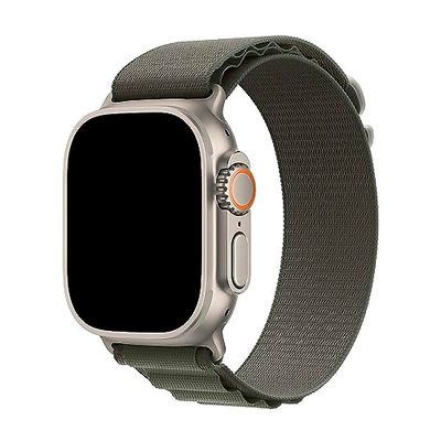 DAM Nylon armband compatibel met Apple Watch 42mm / 44mm / 45mm / 49mm 25x1x3 cm kleur: legergroen, Normaal