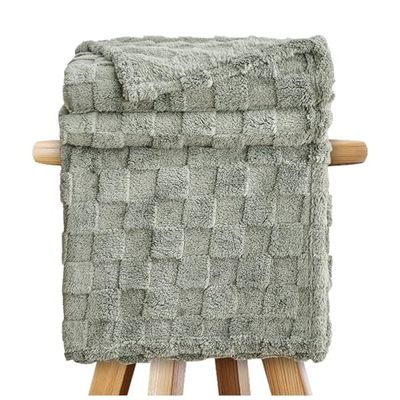 GC GAVENO CAVAILIA Throw Blankets - Fluffy Fleece Blankets For Bed, Couch, Sofa, Settee - Comfortable Thermal, Warm, Cosy Blankets & Throws - Stylish Jacquard Throw (130X180 cm) - Charcoal