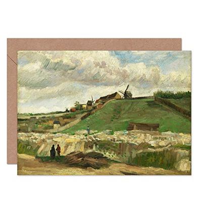 Vincent Van Gogh Hill Montmartre kamień kamieniołom sztuka kartka okolicznościowa plus koperta pusta w środku