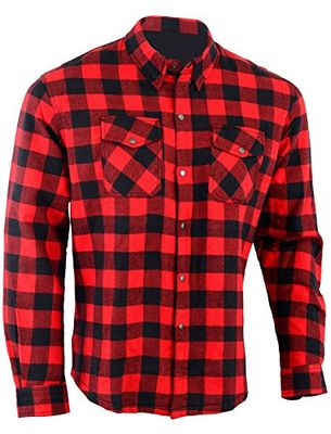 Bikers Gear Austrália - Camisa protetora de flanela para motocicleta com forro de aramida multicolor vermelho/preto xx-large