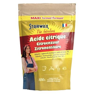 STARWAX THE FABULOUS - Acide Citrique 2.5kg - Détartre les appareils ménagers - Enlève le calcaire - Fait briller la salle de bain - 100% d'origine naturelle - Maxi format 2.5kg