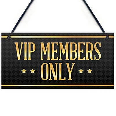 RED OCEAN VIP MEMBERS ONLY Home Bar Sign BBQ Beer Garden Pub Man Cave Plaque Dad Shed