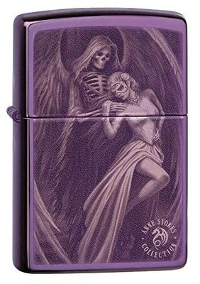 Zippo Unisex's ANNE STOKES DANCE WITH DEATH Windproof Lighter, High Polish Purple, Regular