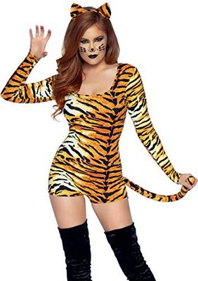 Leg Avenue Untamed Tiger Costume da Donna, Arancione, Nero, S-M