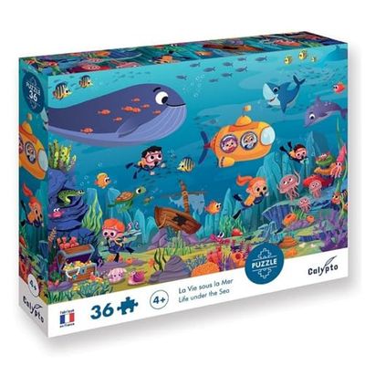 Sentosphere Calypto 3907606 Unterwasserwelt, 36 Puzzle mit Soft-Touch, Kinderpuzzle mit großen Teilen und samtiger Oberfläche inkl. Puzzleposter, für Kinder ab 4 Jahren, Nachauflage