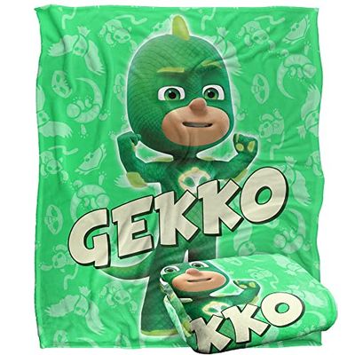 PJ Masks Kids Blanket, Gekko Character Silky Touch Super Soft Throw Blanket, 152 x 127 cm