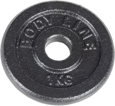 Disco in ghisa 1 kg per allenamento con bilanciere, manubrio e sollevamento pesi - diametro 25 mm - per palestra, fitness, allenamento a casa