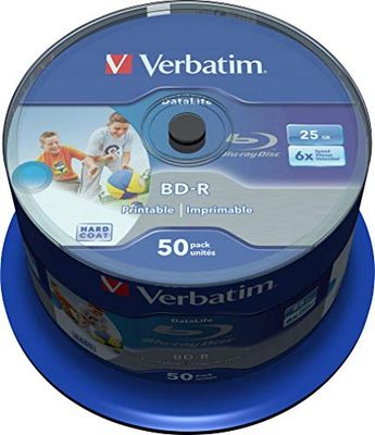 Verbatim 43812 - Discos de Blu-ray para impressão e impressão, (25 GB), 50 unidades