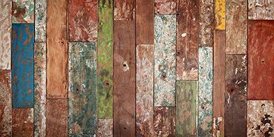 Viniliko Industrial Wood Vinyl Rug, Multi-Colour, 50 x 100 cm