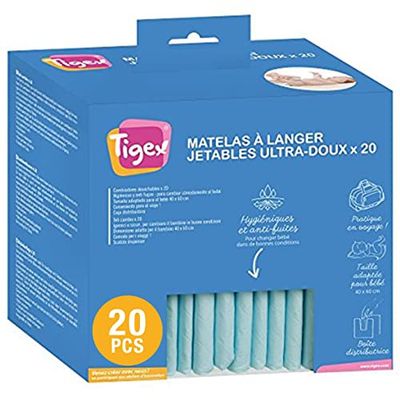 Tigex Trocador descartável para bebé | 20 unidades