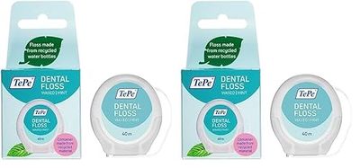 TePe Fil Dentaire, fil dentaire sans PFAS, plusieurs brins pour un nettoyage doux et efficace entre les dents, pour les espaces étroits à larges. (Lot de 2)