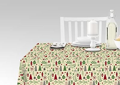 Doge Milano Nappe avec impression numérique, 100% Made in Italy Nappe antidérapante pour salle à manger, lavable et antitache, Noël - Modèle Robert, 140x180 cm