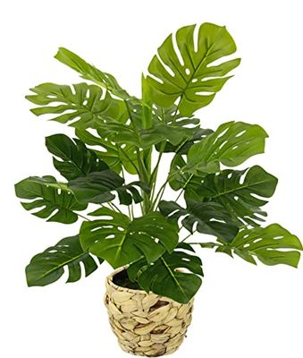 Flair Flower Plante Artificielle en Pot Plante feuillue Splitphilo Plante Monstera Fleurs en Soie Plante décorative Plante Verte Plante en Soie Plante d'intérieur Fleur Artificielle Décoration Plante