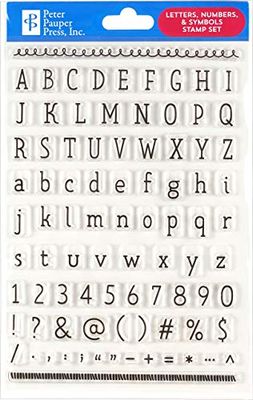 Letters, Numbers, & Symbols Clear Stamp Set (84 individual stamps), White